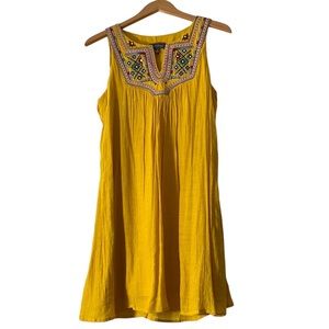 Luxology Yellow Embroidered Sundress NWOT